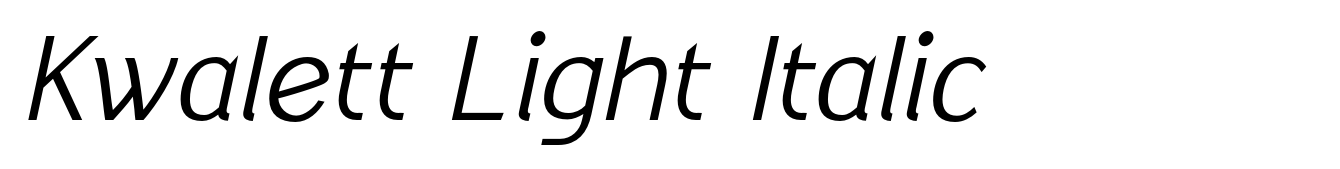 Kwalett Light Italic